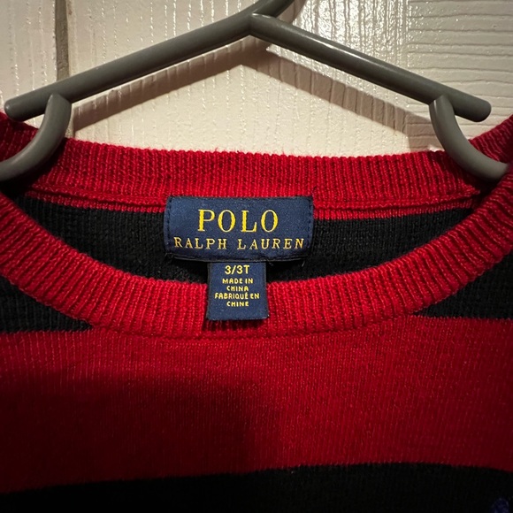 Polo by Ralph Lauren Kids Red and Black Striped Sweater - Picture 2 of 3
